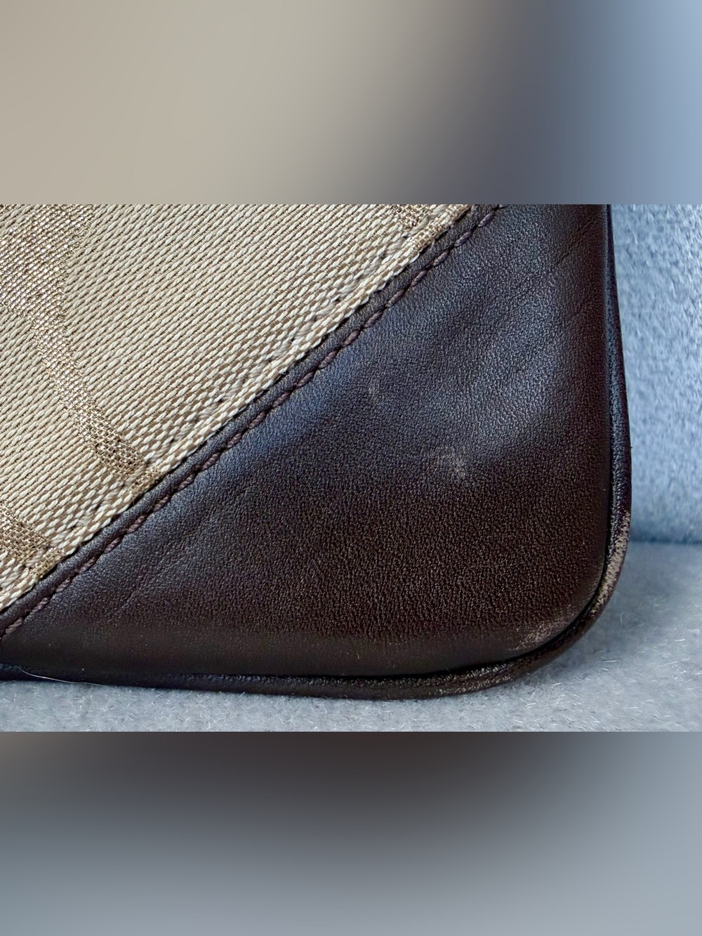 Vintage COACH Y2K Patchwork Leather & Suede Wristlet Brown Gold - Picture 12 of 16